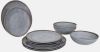 Bo-Camp Bo Camp 12 delige Serviesset Halo melamine grijs en terrakleurig online kopen