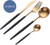 Krumble Bestekset(rond) 24 delig 6 persoons Goud en zwart online kopen
