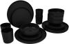 Bo-Camp Bo Camp 16 delige Serviesset Patom melamine zwart online kopen